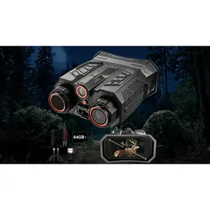 4K Infrared Night Vision Binoculars Built-In Rangefinder| 16X Digital Zoom, 4 Inch HD Display Screen, 10000mAh Rechargeable Battery, Comes with 64GB TF Card, Supports Video & Audio Recording, Ideal for Outdoor Camping Use, Matte Black