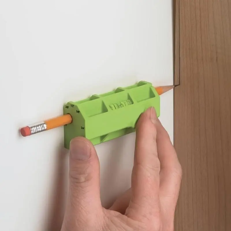 High Precision Rectangle Horizontal Scribing Tool, Durable Plastic Construction Pencil Sharpener, Hand Measuring Tool for Woodworking, Carpentry and Cabinetry, Woodworking Pencils