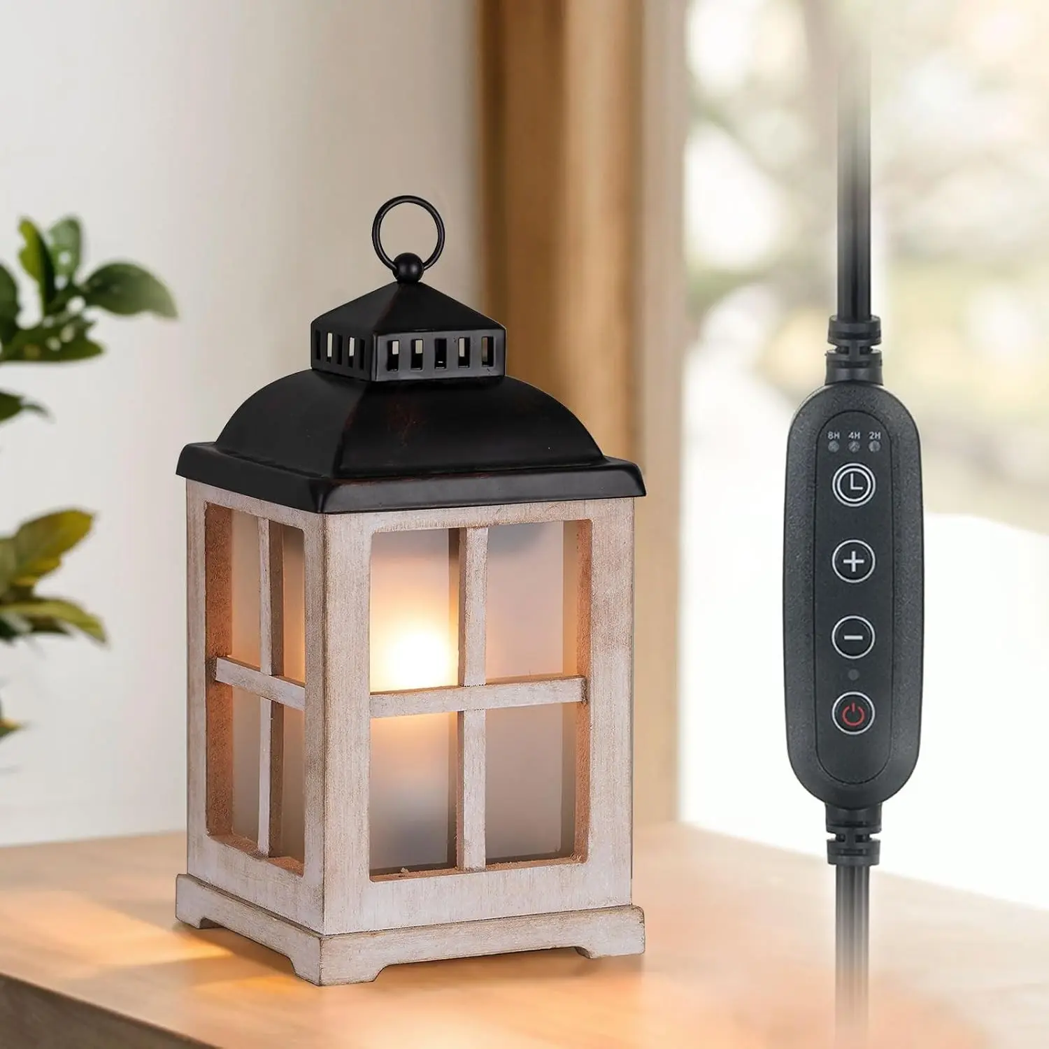 Farmhouse Lantern Wax Melt Warmer with Timer, Electric Tart Burner with Removable Dish for Scented Wax, Vintage Home Decor for Bedroom, Gift for WomenGift