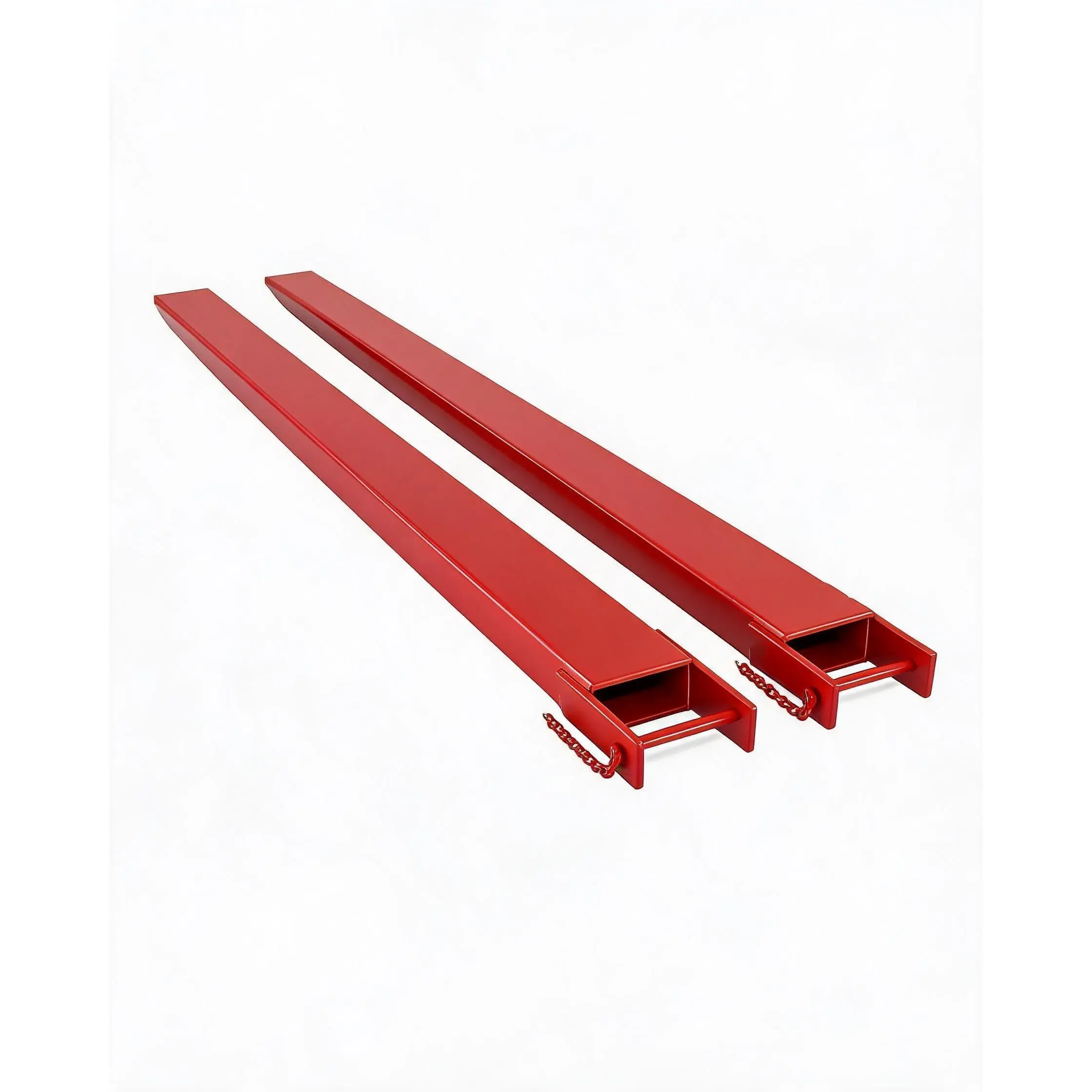 Heavy Duty Alloy Steel Forklift Pallet Fork Extensions Pair Set for Forklift Users, 5500 LBS Load Capacity, 4.5 in Width with Tire Chain, 72 in/84 in Inches Length Options, Red
