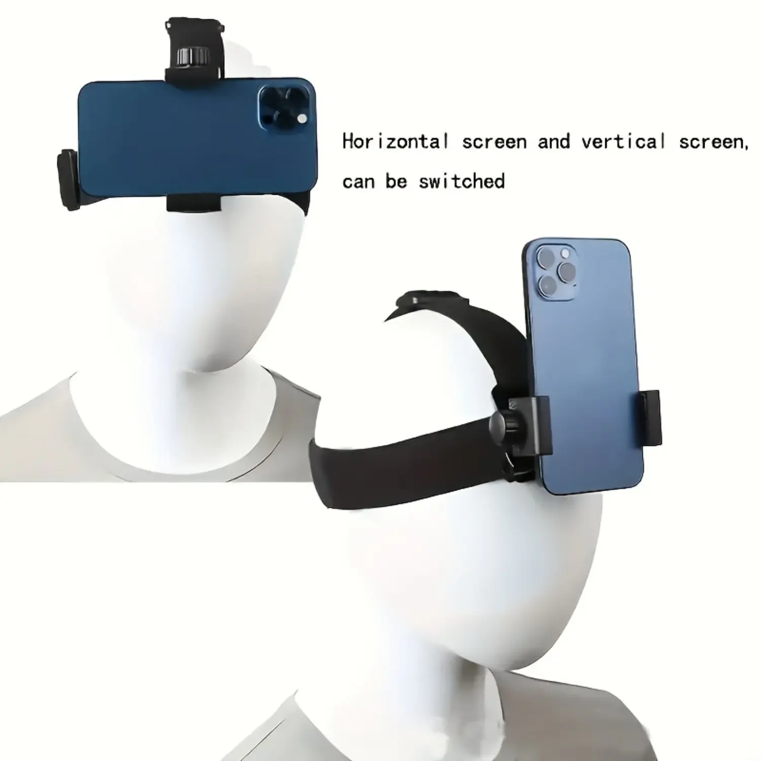 2-piece Mobile Phone Head Mounted Fixed Shooting Bracket, Adjustable Head Mounted Mobile Phone Camera Fixed Bracket, Used for First Person Perspective Shooting POV Video Live Video Editing, Headband Buckle Accessory