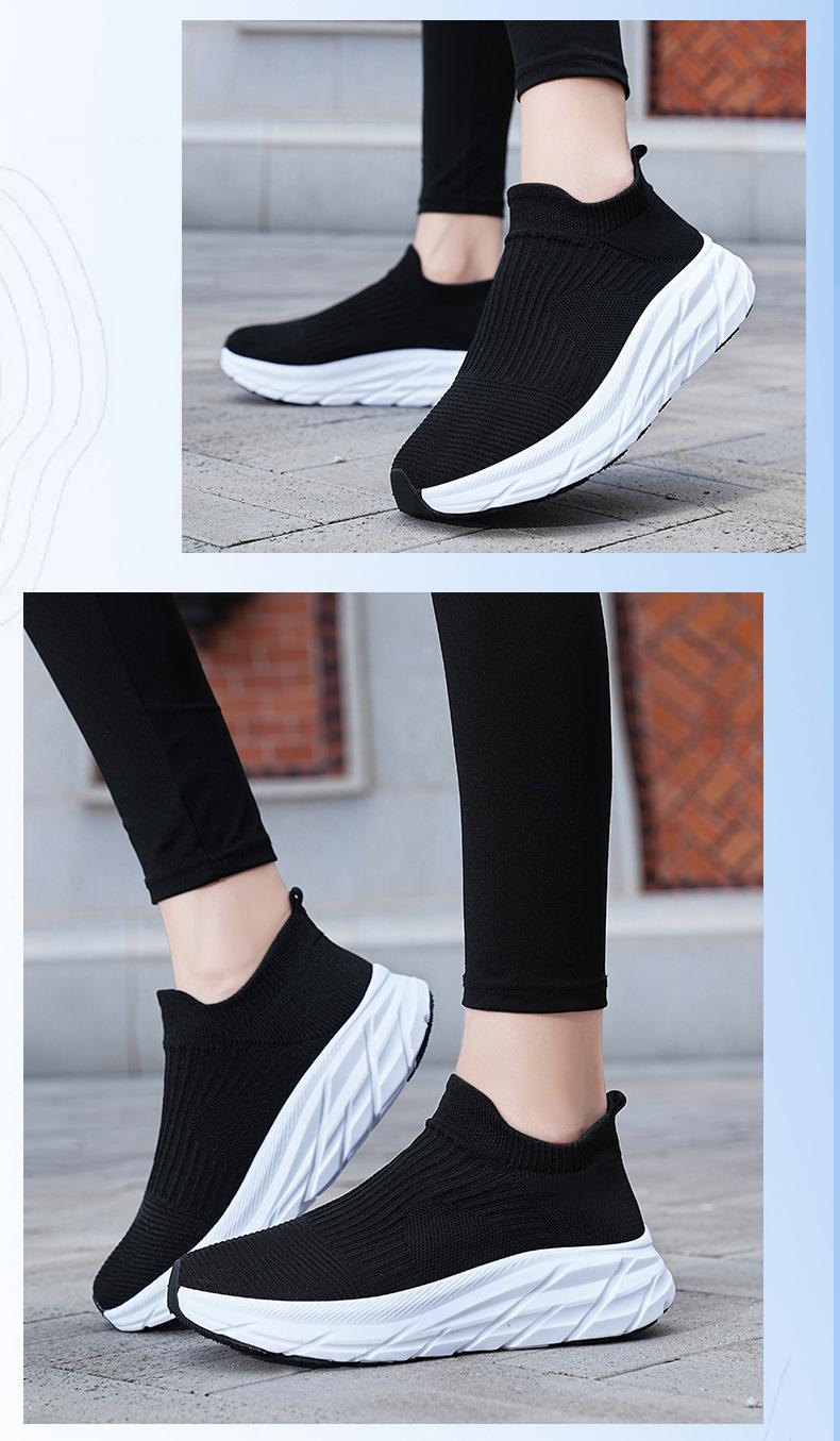 Summer thick-soled breathable mesh casual shoes for men, slip-on soft-soled running sneakers