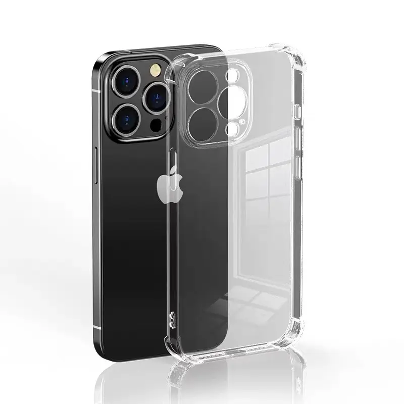 Clear Solid Color Soft TPU Protective Back Shell, Vibration Buffer Shock Resistant Phone Cover with Full Edge Coverage, Universal Cell Phone Case Compatible with 13, XR, 14 Pro Max, 15 & 16 Pro Max Smartphones