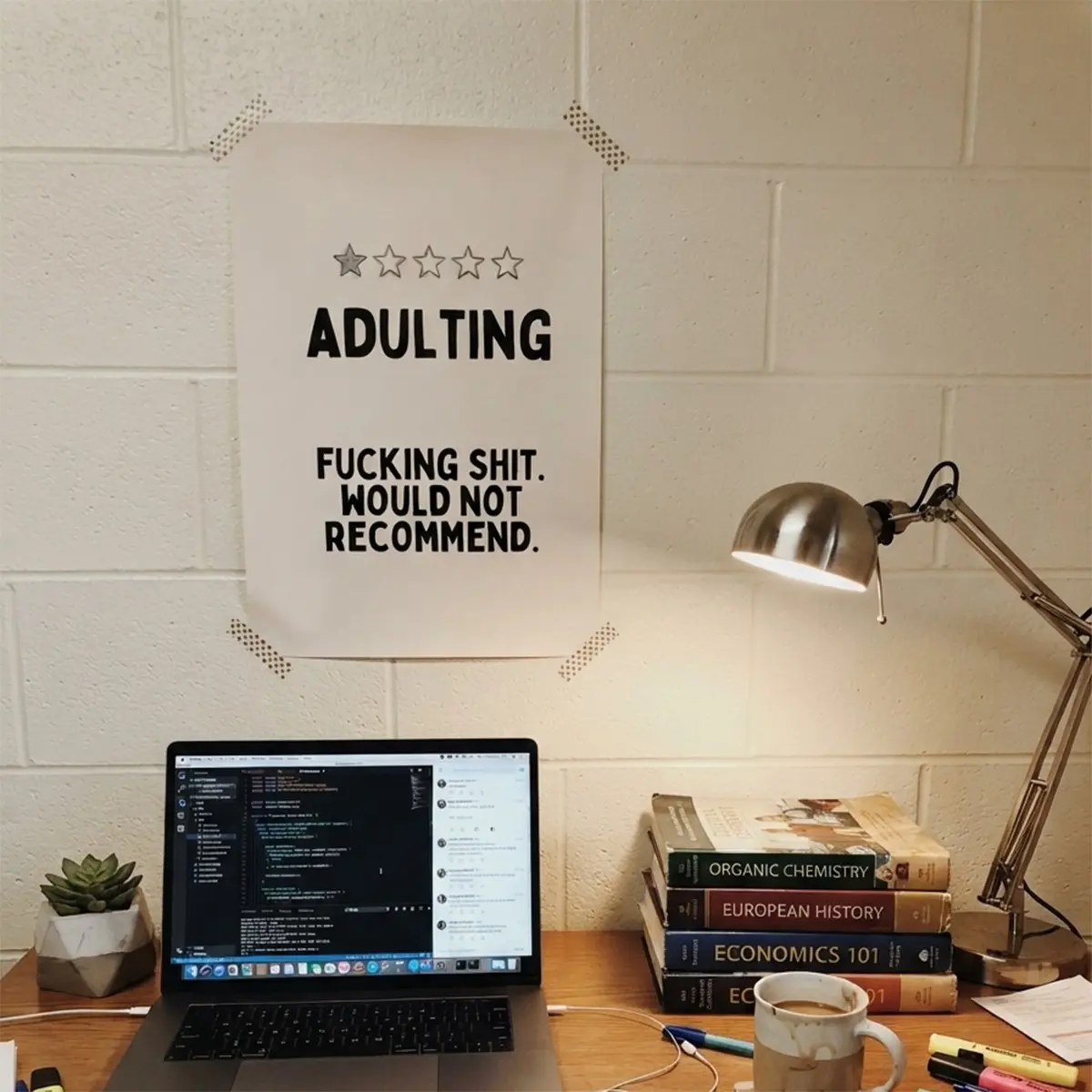 1Pc Funny Adult Rating Canvas Wall Art, Choice of Unframed or Stretched Framed Style, Humorous "Adulting" Quote Poster, Modern Minimalist Decor for Bedroom and Dorm, Sarcastic Home Decoration, Perfect Gift (Internal Wood Frame Optional)