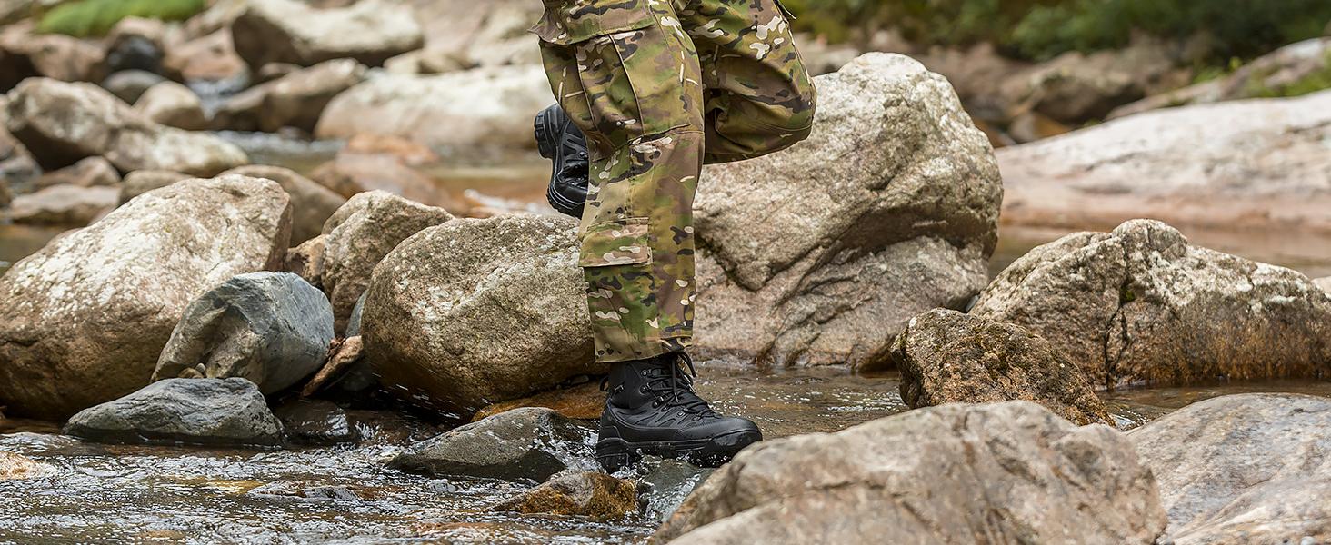FREE SOLDIER Men's Waterproof Tactical Hiking Boots Military Work Boots Combat Boots