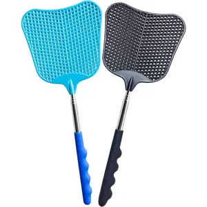 Fly Swatter Heavy Duty Set, with Durable Telescopic Stainless Steel Extendable Handles, for Home, Classroom and Office, 2Pcs, 2 Colors