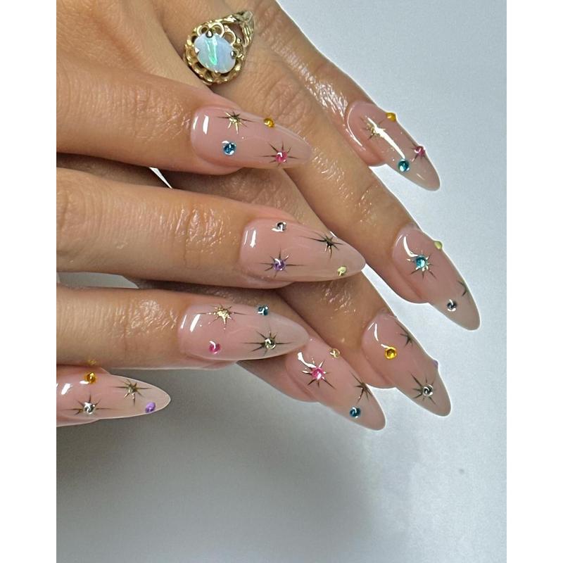 Cross-Border Hot-Selling Nail Tips with Glitter Diamonds Collection European and American Hot Girl Style White French Flower Long Wearable Nails Wholesale