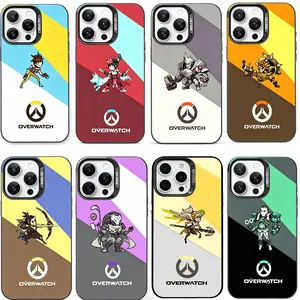 Split Color Overwatch 2 Pixel Shockproof Phone Case iPhone 17 Air 16 Pro Max 15 14 Plus 13 12 11 Cover Protective Cover Gifts For Birthday Valentine Christmas Thanksgiving Halloween