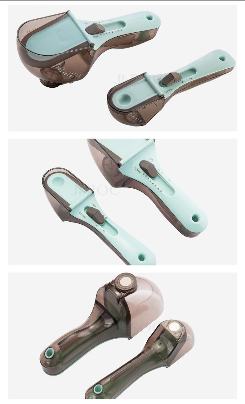 Adjustable measuring spoon, baking plastic measuring spoon, kitchen tool plastic graduated measuring spoon, adjustable measuring spoon set