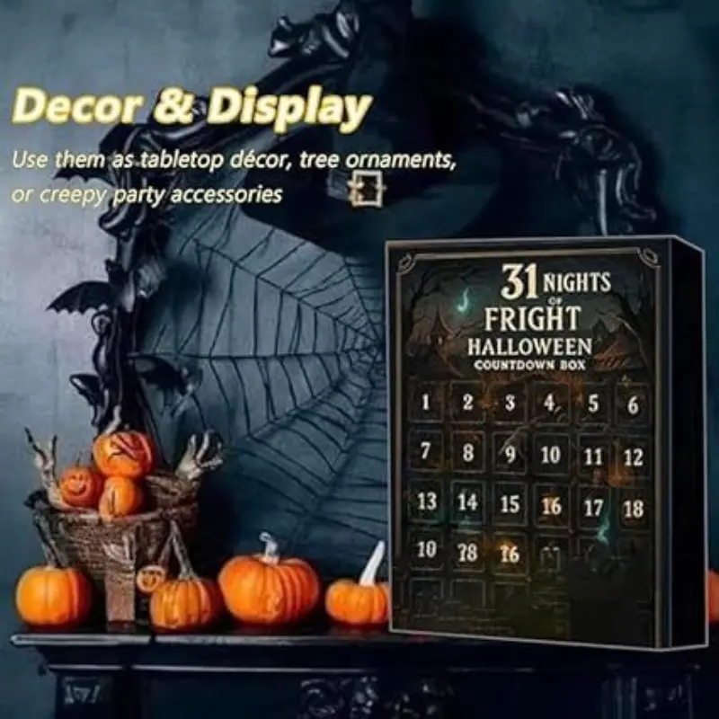 Halloween Countdown Calendar Set, Spooky Night Desktop Decoration, Horror-Themed Advent Calendar, Perfect for Halloween Decorations, Countdown Function