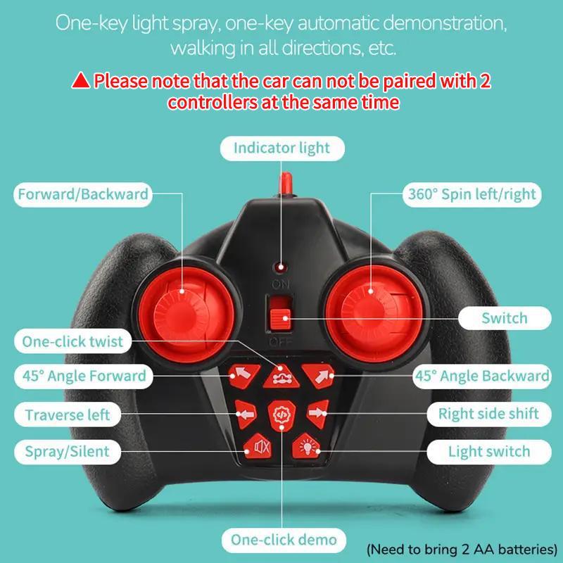 Travel Remote Control Stunt Twist Car, Rc Stunt Car, Battery Powered Remote Control Crawler, for Boys and Girls