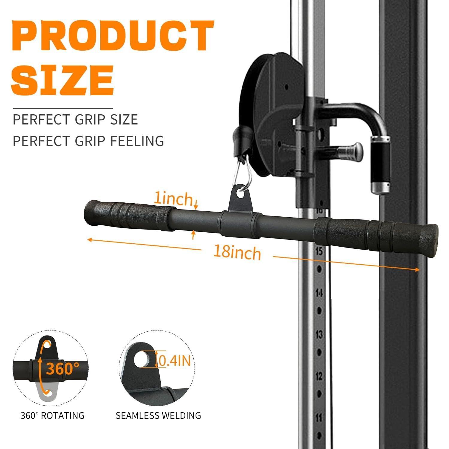 Straight Bar, Pull Down Bar 360 Rotating, Lat Pulldown Attachments  Attachments For Gym  Machine Attachment, Tricep Press Down Curl Bar, Strength   Attachments