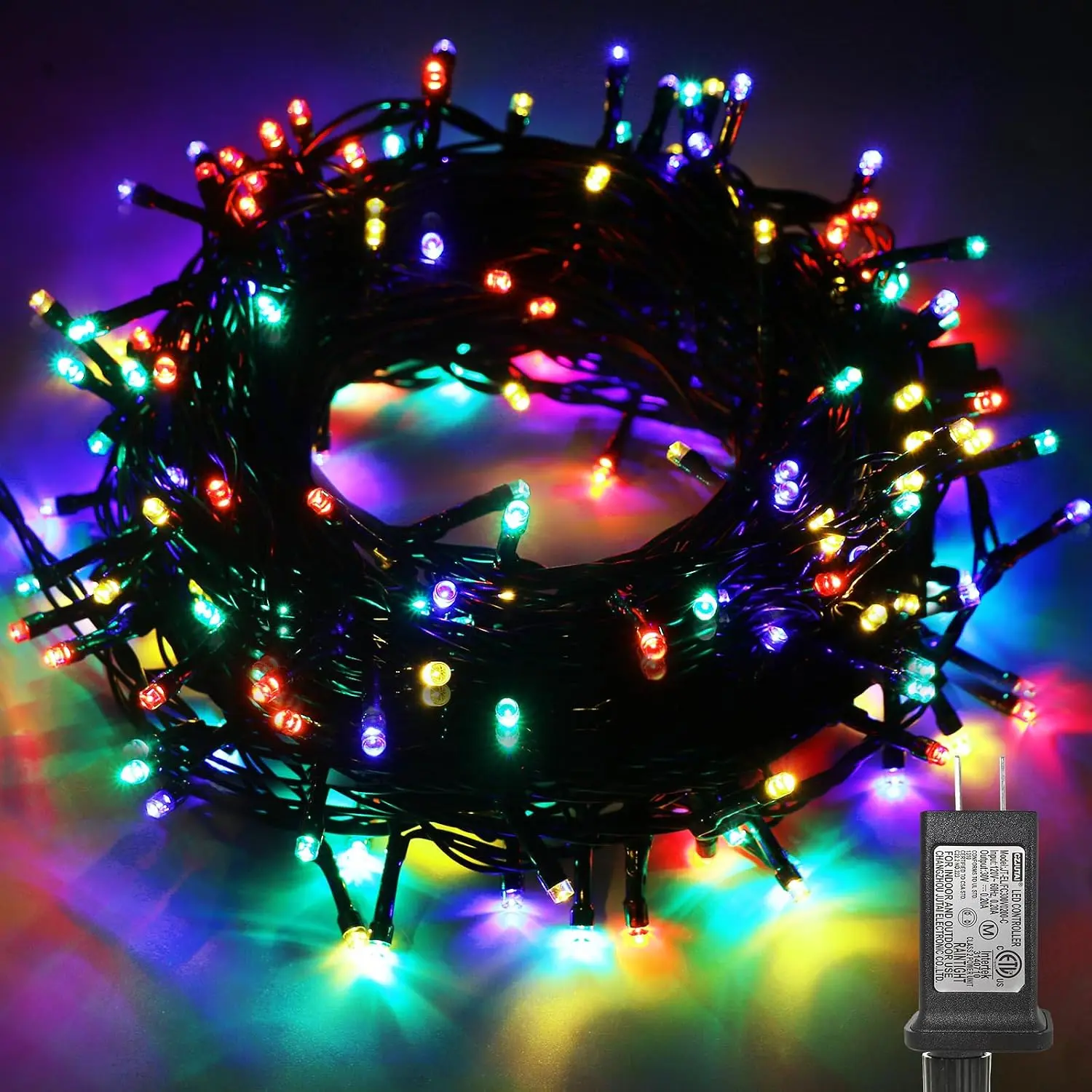 32ft/10M 100LED Christmas Tree Lights, 8 Modes Outdoor Fairy Lights,  Outdoor String Lights Mains  for Bedroom, Garden, Party, Wedding, Christmas Decoration