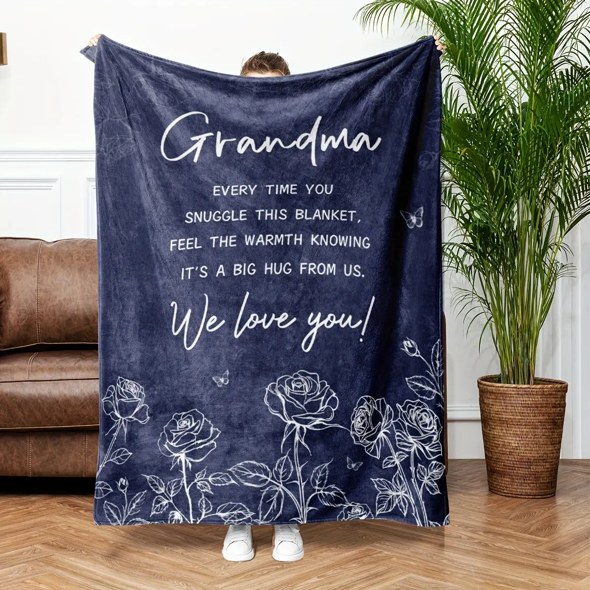 1pc Grandma Gifts, Gifts for Grandma, Grandma Birthday Gifts, Best Grandma Gifts, Mother's Day Christmas Grandma Blanket Gifts-280GSM