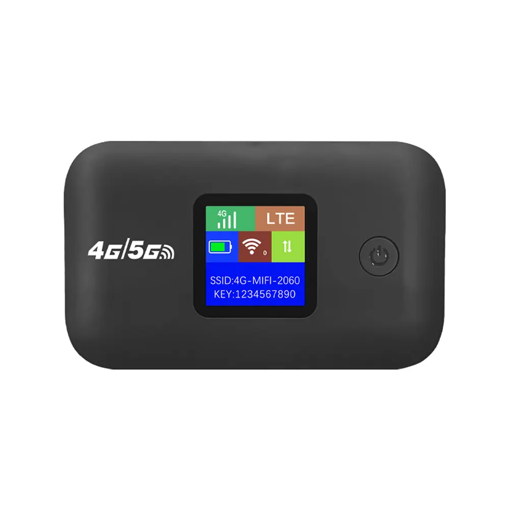 Portable Pocket MiFi Device, 4G/5G LTE Wireless Router with SIM Card Slot, 150Mbps Speed, 3000mA Lithium Batteries, Slim Dark Gray EU Model for Phones & Tablets