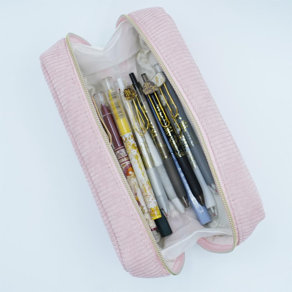 Large Capacity Cosmetic Organizer Bag, Fashion Flannel Storage Pouch, Portable Travel Case, Ideal for Stationery, Cosmetics, Chargers, Gifts