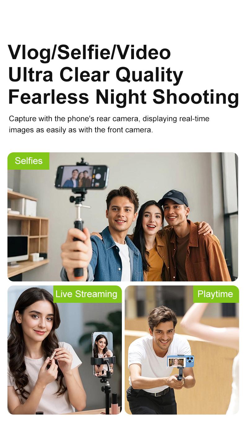 Magnetic Phone Monitor | Real-Time Selfie Screen for Rear Camera Vlogging & Live Streaming