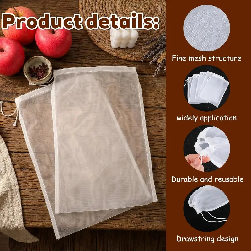 Infusion bag, fine mesh filter for the infusion bag, reusable cold infusion bag, suitable for filtering beer, wine and apple wine.