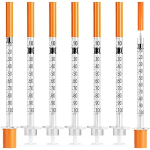 U-100 1ml Syringe 32G 1/4 Inch(6mm) , Syringes for Lab Supplies Dispensing Supplies, Individually Wrapped, Pack of 20