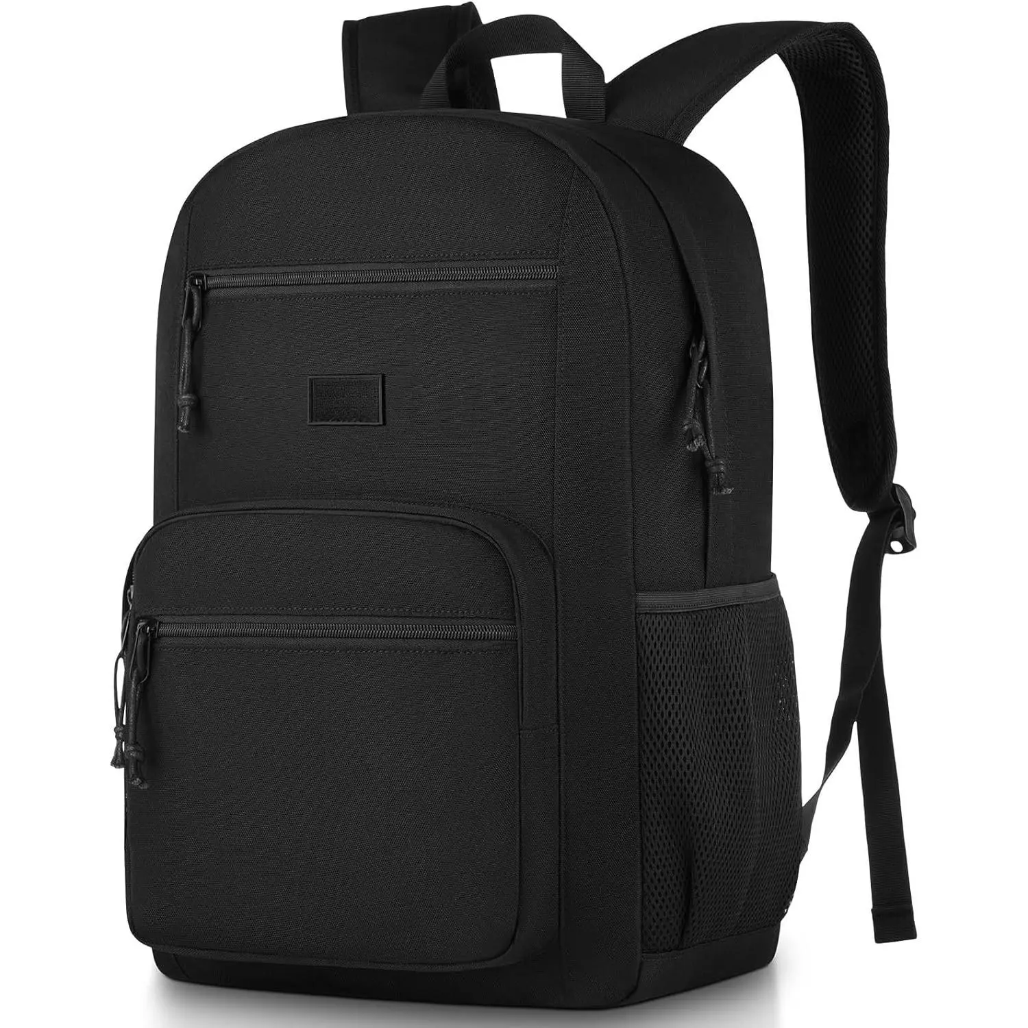 Lightweight Synthetic Backpack for Adults, Modern Multi-Compartment Daypack with USB Port, Fits 15.6 Inch Laptop for College & Outdoor Activities, Black, 16.5 X 12.5 X 6 Inches, Adjustable Shoulder Strap