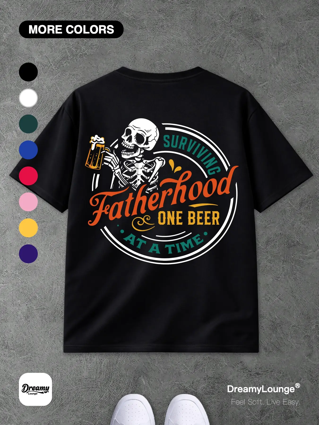 Funny Gift for Dad, Casual Loose-Fitting Short Sleeve Round Neck Shirt, Breathable Home Wear, Perfect for Daily Use, Fall & Winter Season, Quote