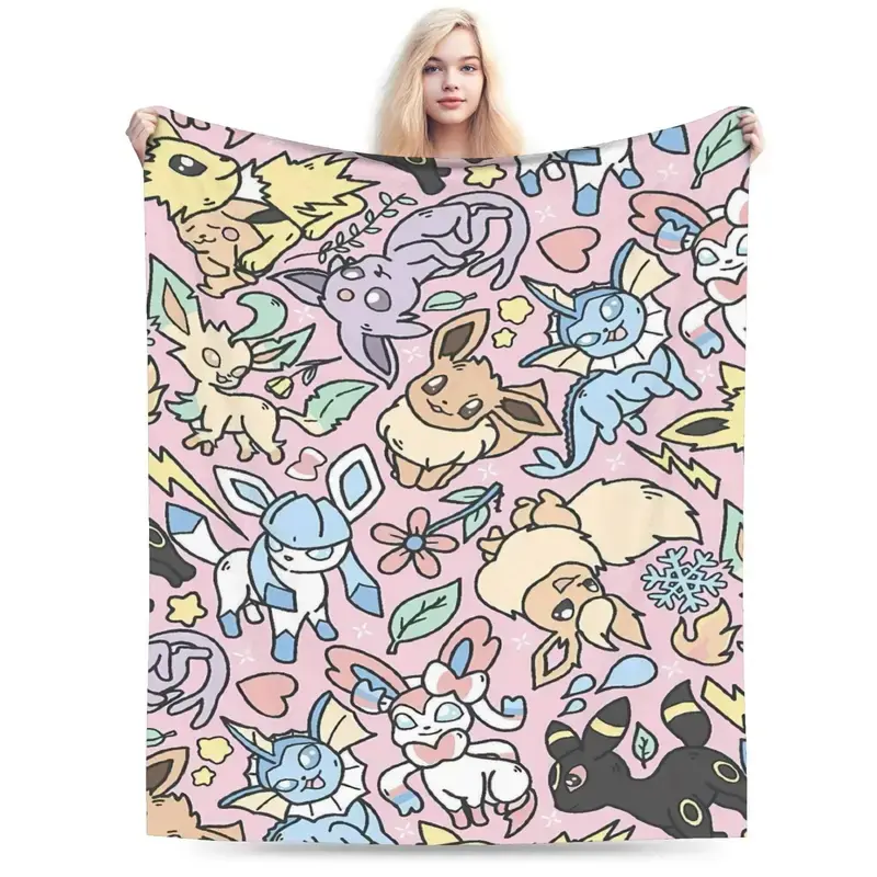 Cartoon Pokemon  Blanket Quality Soft Warm  Bedding Throws Winter Boy Girl Living Room Funny Bedspread