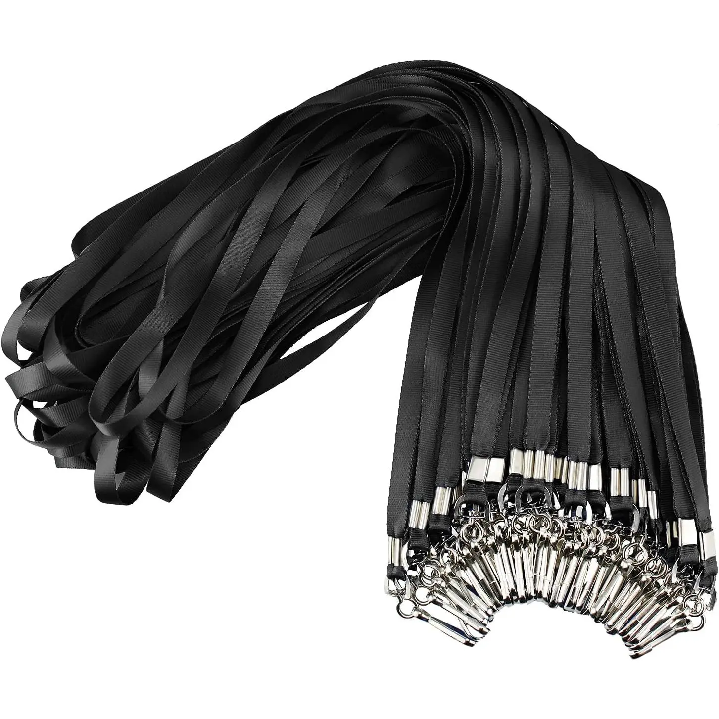 50 Packs Bulk Lanyards Lanyards for ID Badges(Black) | Lanyards with Swivel Hook Clips for Name Tag Lanyard ID Holder