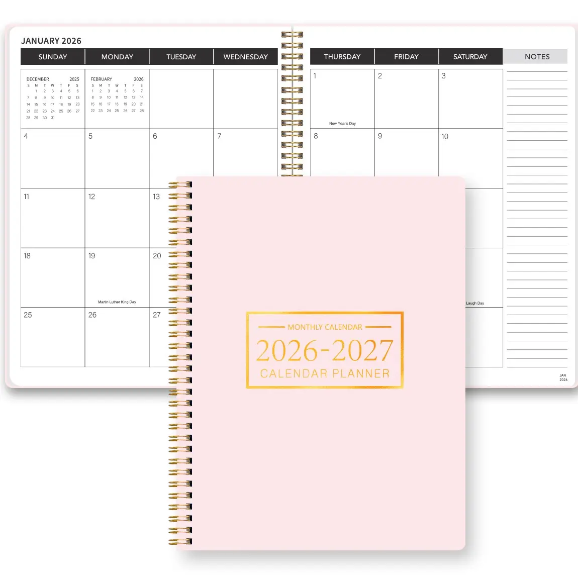 2-Year 24-Month Calendar Planner, Budget Stickers, Spiral Bound, Large Grid Monthly Pages, Annual Overview, Notes Page, Waterproof Cover, Home Planner
