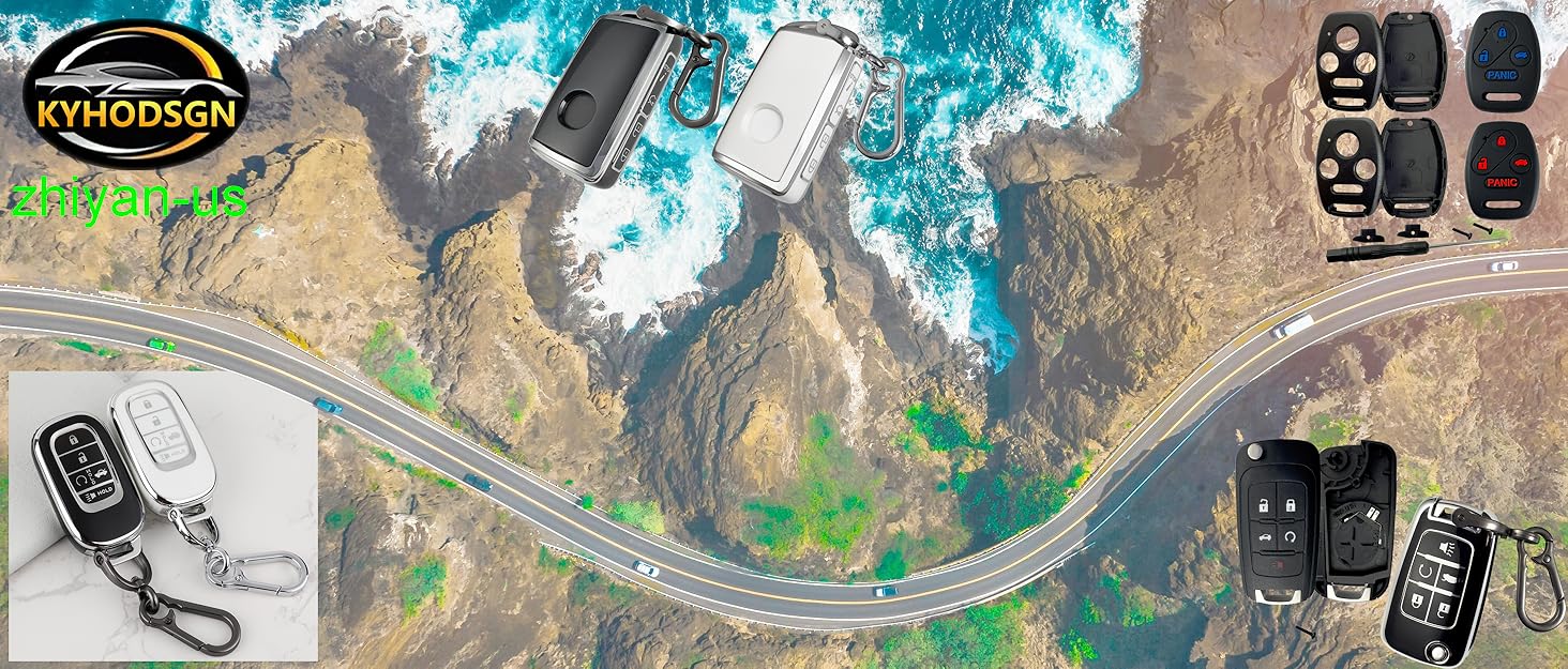 Key Fob Cover Shell for Honda 2003 2012 Accord 2009-2015 Pilot,3+1Button Keyless Remote Fob Case Kit Fit for 2006-2013 Civic EX 2005-2006 CR-V (Pack of 4)