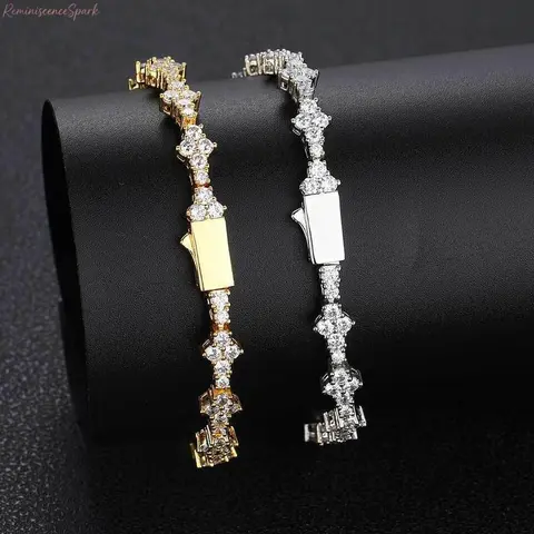 1pc & 2-Pack 6.5mm CZ Tennis Bracelet, Luxe Plated Unisex Stackable Bracelet, Summer Style Mens Jewelry, Sparkling Versatile Wrist Accessory For Daily Wear, Party Looks & Layered Outfits