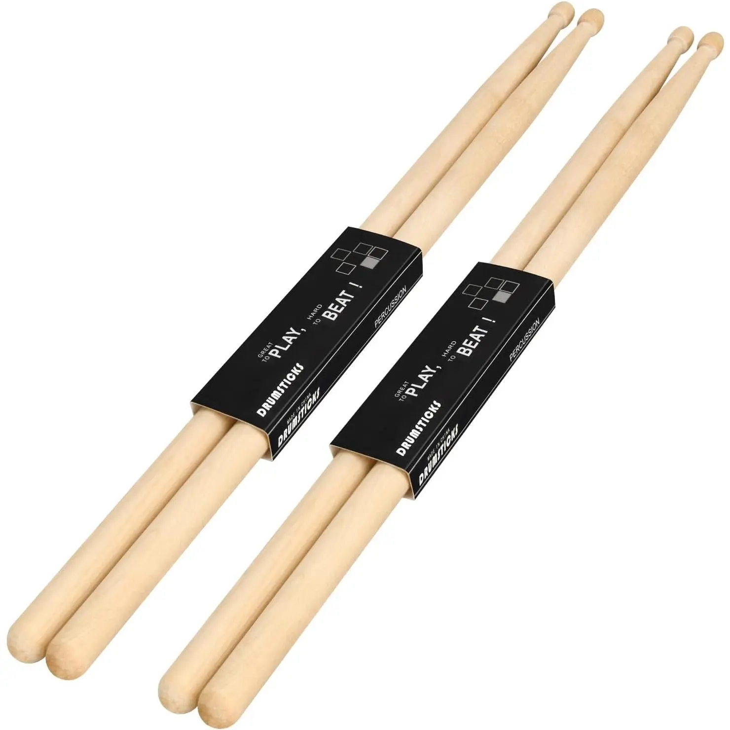 2 Pairs 5A Drum Sticks, Oval  Tip Non-slip Drum Stick for Jazz Drum  Drums Musical Instrument Percussion