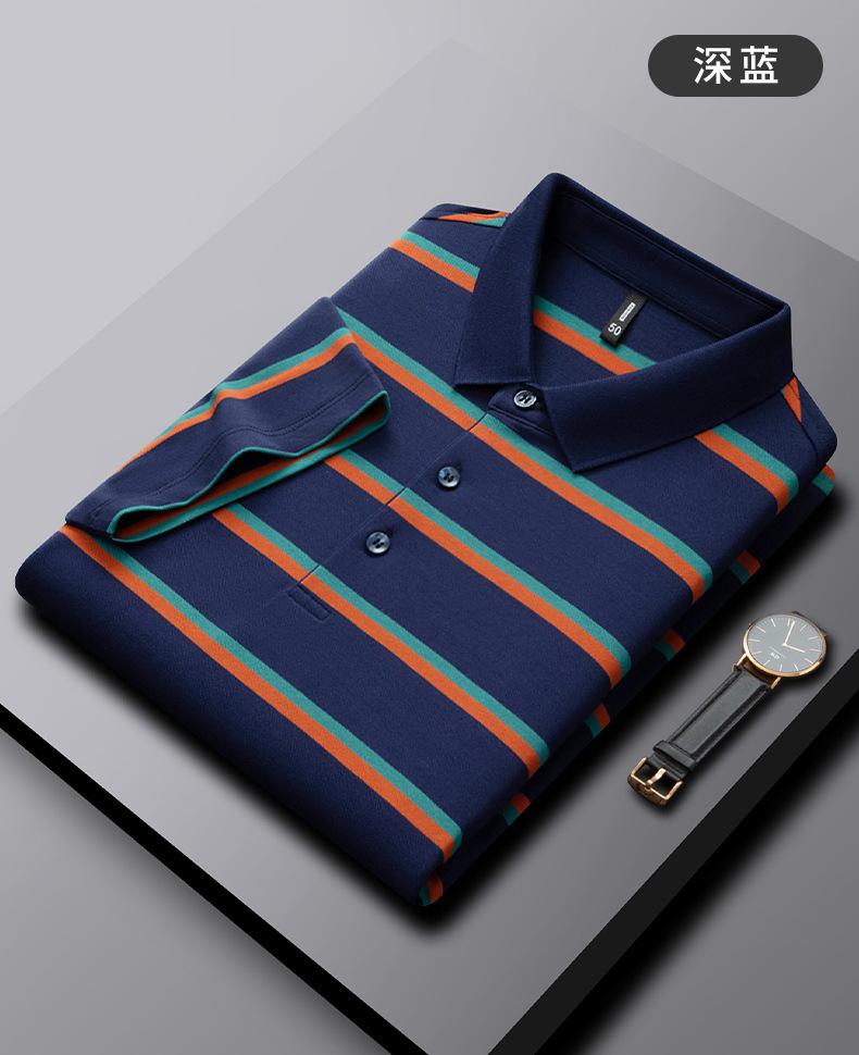 Slim-fit embroidered short-sleeve regular fit casual fashion men's middle-aged business polo shirt