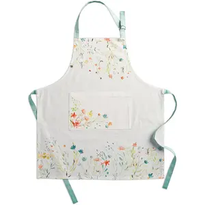 100% Cotton Apron for women with Pocket Kitchen Chef Apron for Men Cooking Spring Summer