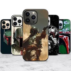 Boba Fett phone case, compatible with iPhone 11–17 Pro Max/Plus series and Samsung Galaxy S23–25 series.