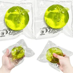 HefengCL Crystal Green Apple Squishy Play Fruit/Simulation Fruit Realistic Fake Crystal Green Apple Food Squishy Slow Rising Compression Toy, Slow-Rebounding Compression Toy, Party Gift, Birthday Gift, Relaxing Novelty Gift for Halloween