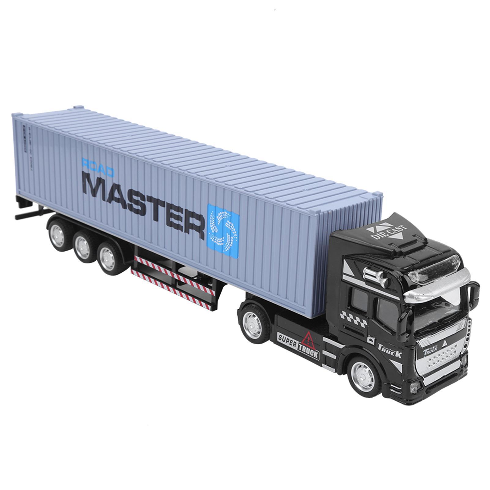 ZK20 1: 48 Alloy Container Truck Model Toy Highly Simulation Children Car Toys VehicleGray Container Truck Model