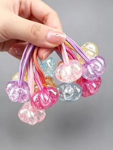 6 Pcs Girls High Elasticity Shiny Acrylic Crack Star Flower Hair Ties, Double Skin Headbands, Fun and Stylish Accessories