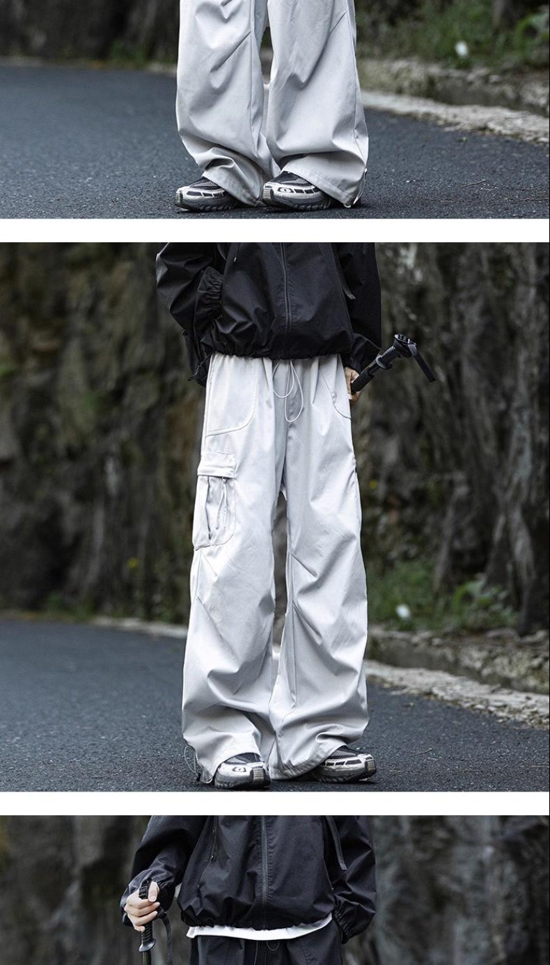 Men's Techwear Quick-Dry Outdoor Cargo Pants - Loose Fit Hiking Pants with Pleated Design, Streetwear Trend