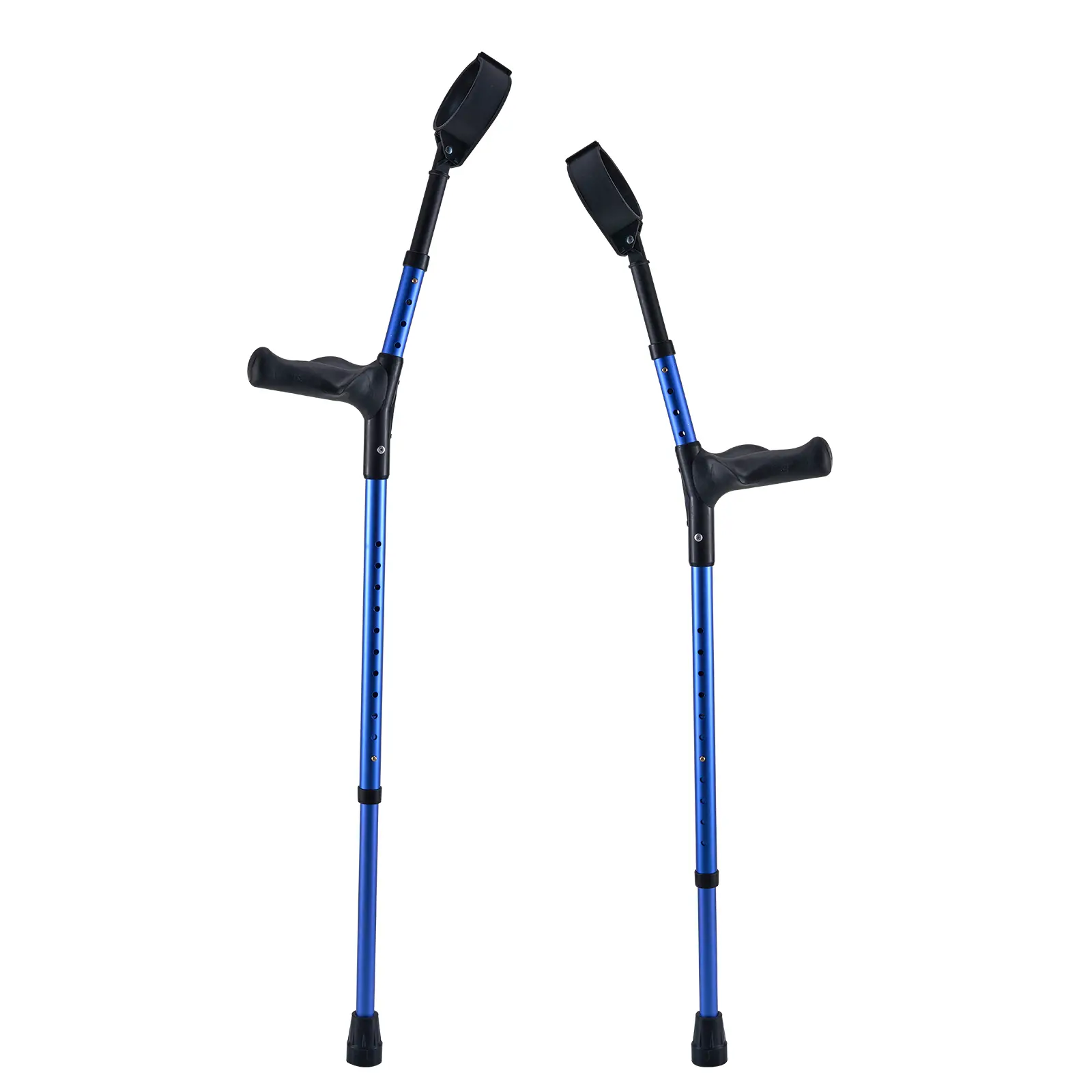 Forearm Crutches for Adults, 11-Level Height Adjustable Walking Crutches with 4-Level Upper Cuff, Lightweight Aluminum Medical Support Crutches for Leg Injury Surgery Disabled, 1 Pair (350LBS)