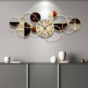 35 Inch Large Wall Clock Decor for Living Room, Silent No-Ticking Metal Decorative Wall Clocks, 3D Wall Art Clock for Bedroom Kicthen Creative Big Wall Clock Home Decor