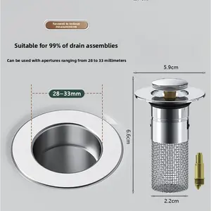 Rustproof Stainless Steel Pop-Up Tub Drain Stopper with Bouncing Core, High-Pressure Handheld Shower Head – Multi-Purpose Bathroom Home Accessory Set