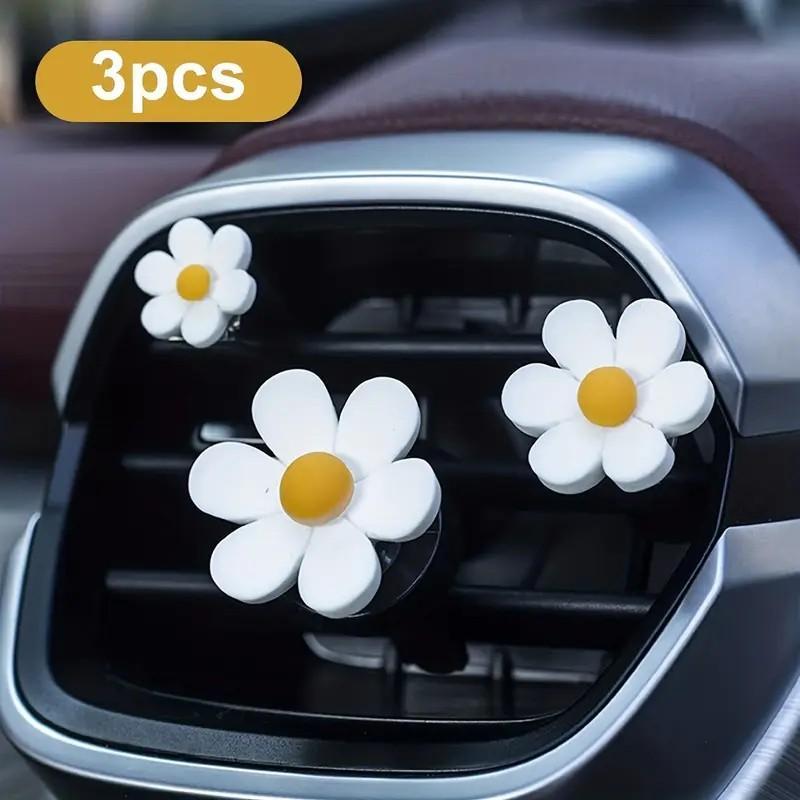 Daisy Flower Design Car Air Vent Clip, Car Air Freshener Clip, Car Interior Decoration Accessories for Women & Girls