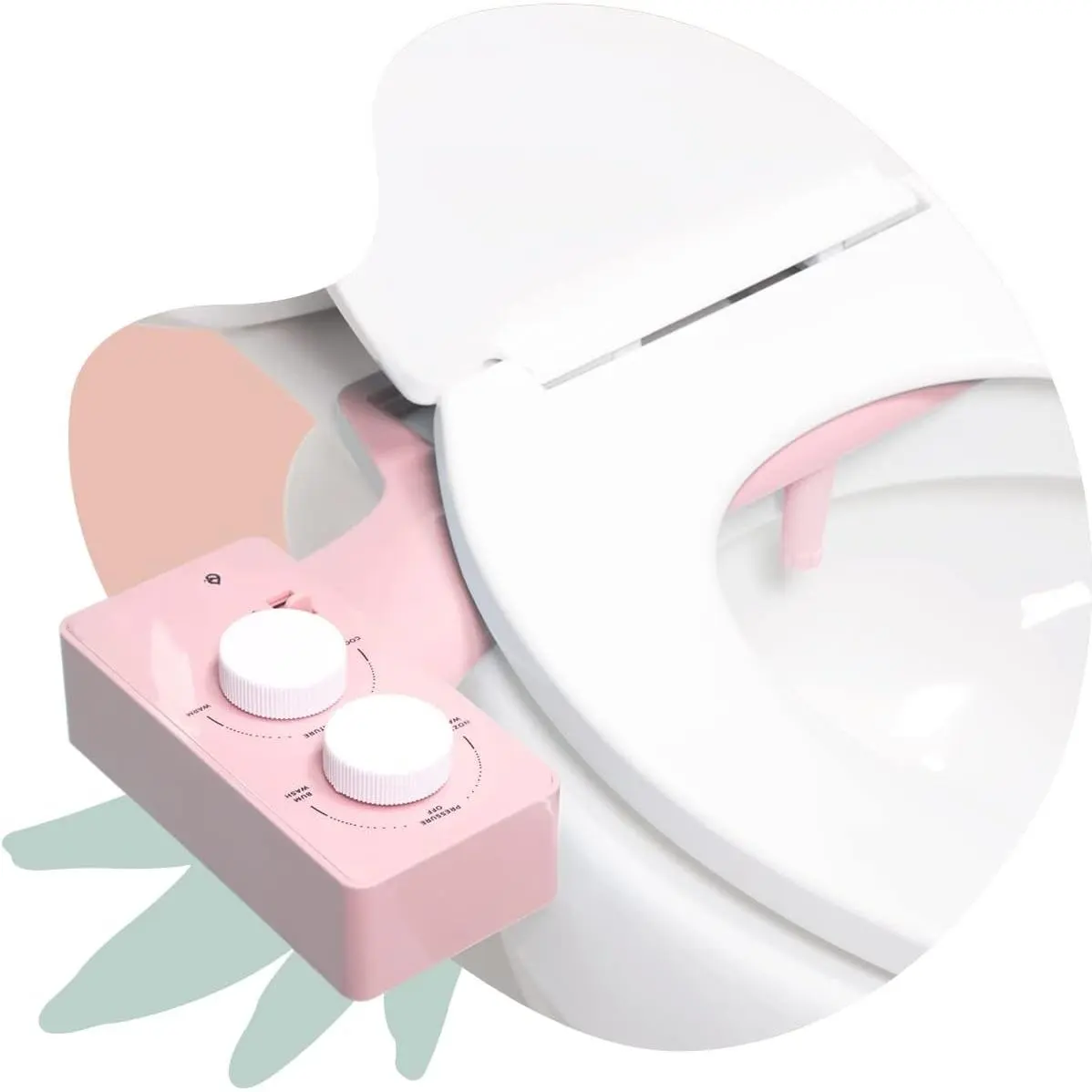 2.0 Cool to Warm Water Bidet Toilet Seat Attachment, /White | Non-Electric, Self-Cleaning   Nozzle, Adjustable  and Angle Control, Sink Access Required Within 6