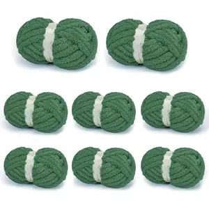 Chunky Yarn for Hand, Chunky Blanket Yarn for Crocheting, Bulky Soft for Blanket Project, 8 Pack of 8oz/25yds, Dark Green