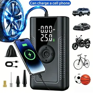 150psi Wireless Portable Tire Inflator, Digital Gauge & LED Light, USB-C Rechargeable Air Compressor, Quick Inflate for Cars, Bikes, Motorcycles, Balls