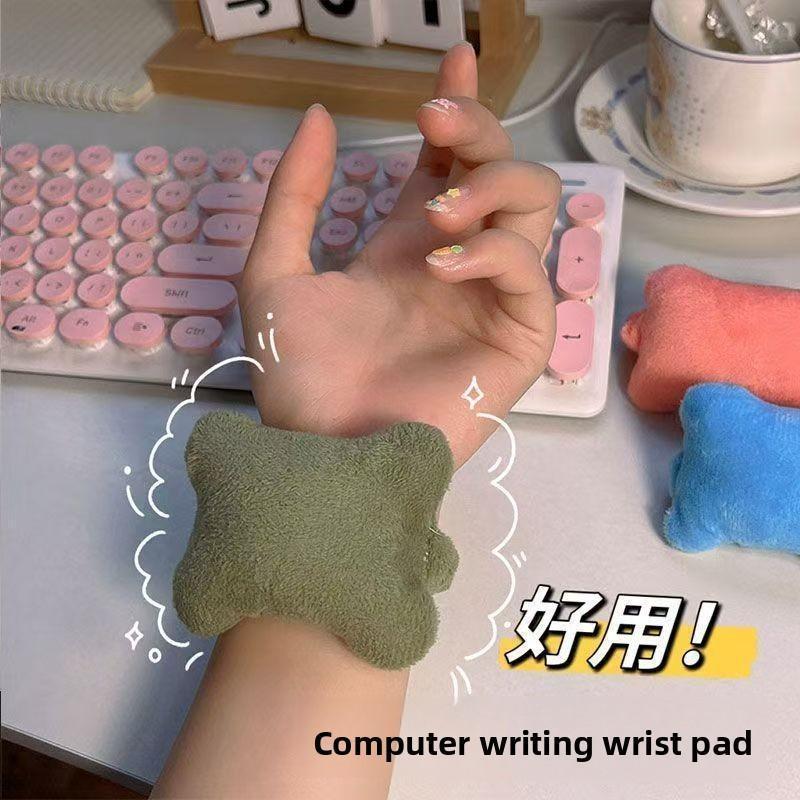 4Pcs Soft Wrist Rest Mouse Pad with Hand Pillow, Elastic Strap Keyboard Wrist Support for Office & Home Use