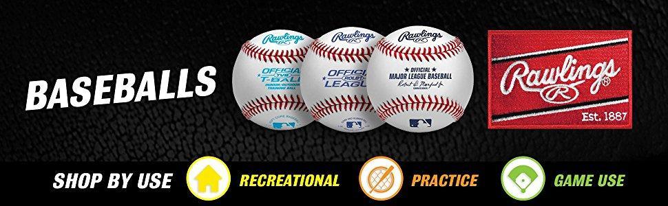 Rawlings| Official League Recreational Use Practice Baseballs| OLB3| Youth/8U| 3 Count