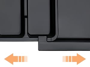 Plastic Kitchen Organizer and Storage-Silverware Organizer Expandable Kitchen Utensil Drawer Organizer Large BPA Free Adjustable Cutlery Silverware Tray for Spoons Forks Knives Storage Divider for Kitchen Flatware 6-9 Slots Black