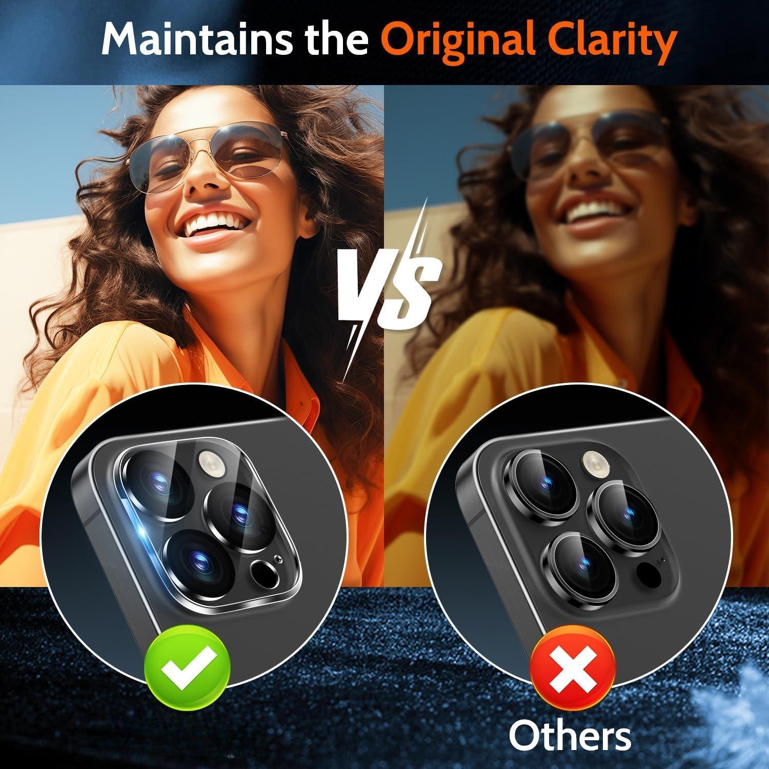 (3 Pack Camera Lens Protector Compatible for  16 Pro / 16 Pro Max Tempered Glass, Ultra  Clear/Maintains  Clarity/Shatterproof/Anti-scratch/Easy to Install/Case Friendly