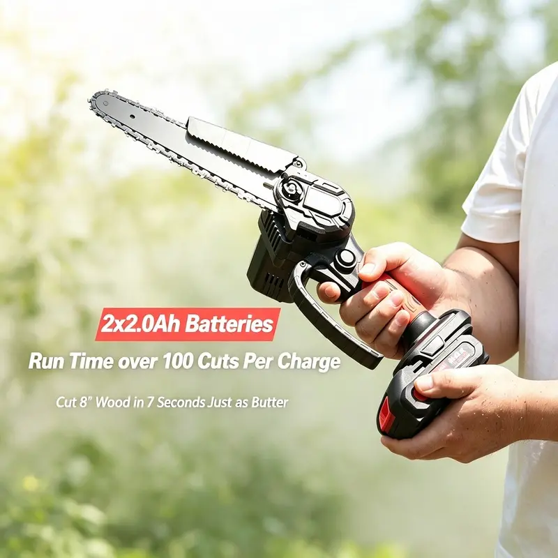 6inch Mini Cordless Chainsaw, with storage box, upgraded high-hardness chain, lightweight one-handed chainsaw, suitable for tree pruning, garden trimming, practical gift for men